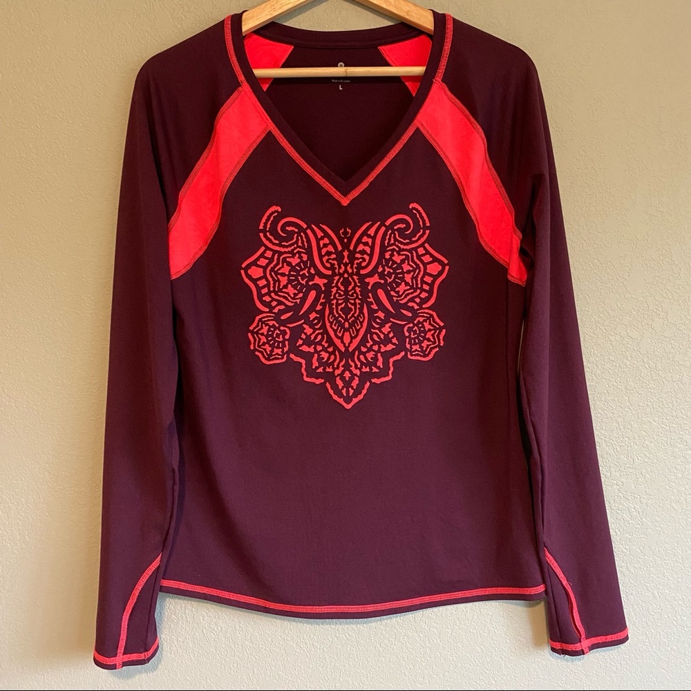 ATHLETA tenacity mandala long sleeve shirt size L -
